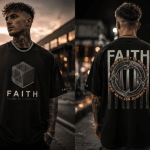Faith Cube Graphic Tee with It’s Okay Not To Be Okay mental health streetwear design