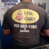 I Fix Cars Pocket T-Shirt – mechanic vintage logo tee, product image 1