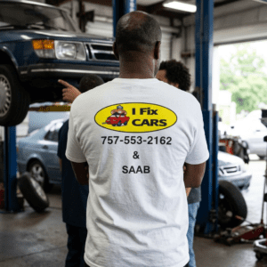 I Fix Cars Pocket T‑Shirt – Mechanic Vintage Logo Tee