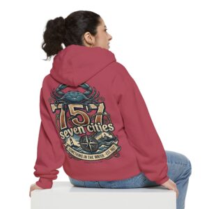 Hampton Roads Heritage Hoodie — "Something in the Water" 757 Blue Crab & Naval Base Pride