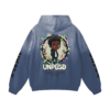 UNPLGD Sounds of the Future Urban Streetwear Hoodie – blue colorway, back view