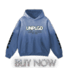 UNPLGD Sounds of the Future Urban Streetwear Hoodie – blue colorway, front view