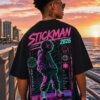 STICKMAN 2026 Cyberpunk Oversized Tee – cyberpunk graphic streetwear shirt, product image 4