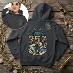 Hampton Roads Heritage Hoodie – Something in the Water, 757 blue crab graphic, product image 2