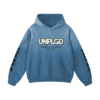 UNPLGD Sounds of the Future Urban Streetwear Hoodie – denim colorway, front view
