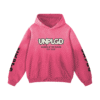 UNPLGD Sounds of the Future Urban Streetwear Hoodie – pink colorway, front view