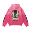 UNPLGD Sounds of the Future Urban Streetwear Hoodie – pink colorway, back view