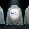 PRODUCT: Just Hook It Fishing Hoodie GARMENT TYPE: hoodie OUTPUT: GIF · 800x800px square ═══════════════════════════════════════ 🌑 DARK STREETWEAR — DRAMATIC 360° MODE ═══════════════════════════════════════ 360-degree rotating ghost mannequin product showcase of a hoodie called "Just Hook It Fishing Hoodie". The mannequin body is completely invisible — only the hoodie is visible, floating perfectly filled out as if worn by a body with natural weight and drape. BACKGROUND & LIGHTING: Deep matte black background. Single dramatic overhead spotlight casting a tight pool of light on the hoodie. Electric neon rim light traces the outer edges of the hoodie as it rotates — subtle glow, not cartoon. Optional: faint smoke or fog at the base. ROTATION: Smooth seamless clockwise 360° rotation. One full rotation in 4–6 seconds. When the front graphic faces the camera — PAUSE briefly with a dramatic light pulse on the graphic (0.5 sec spotlight flash). Then continue rotation smoothly. FABRIC DETAIL: Photorealistic heavyweight fabric texture. Natural fold lines at the arms and hem. Slight fabric movement suggesting weight and quality. Print on chest must be sharp and fully legible. MOOD & ENERGY: Hype streetwear brand energy. Dark, premium, exclusive. The kind of product shot that makes someone stop scrolling immediately. TECHNICAL: Seamless infinite loop. No mannequin. No model. No background objects. Crisp clean edges against dark background. Output: GIF · 800x800px square · ecommerce product quality.