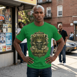 Street King Graphic T‑Shirt — 'Friendly Street King' Vintage Urban Tee