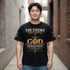 THE ENEMY HAS LIMITS GOD DOES NOT Christian Faith Warrior T-Shirt – premium vintage graphic tee, product image 1
