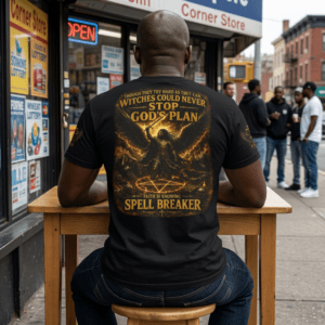 Spell Breaker T-Shirt – Witches Could Never Stop God's Plan faith graphic tee, product image 2