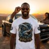Pisces Shirt, Dolphin Shark Tee, Zodiac Graphic Shirt, Astrology – man standing next to a truck wearing the graphic tee