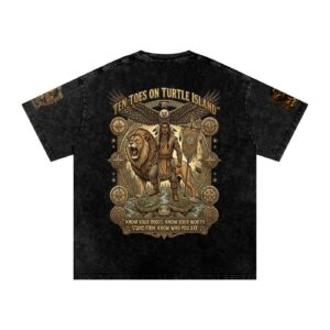 TEN TOES ON TURTLE ISLAND Premium Snow Washed Oversized T-Shirt heavyweight oversized streetwear graphic tee product image 7
