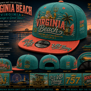 Virginia Beach Hat promotional image for Virginia Beach 757 coastal streetwear
