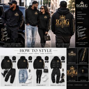 Let Go Let God Christian Hoodie | LG&LG Faith Streetwear | Fleeced Boxy Hoodie